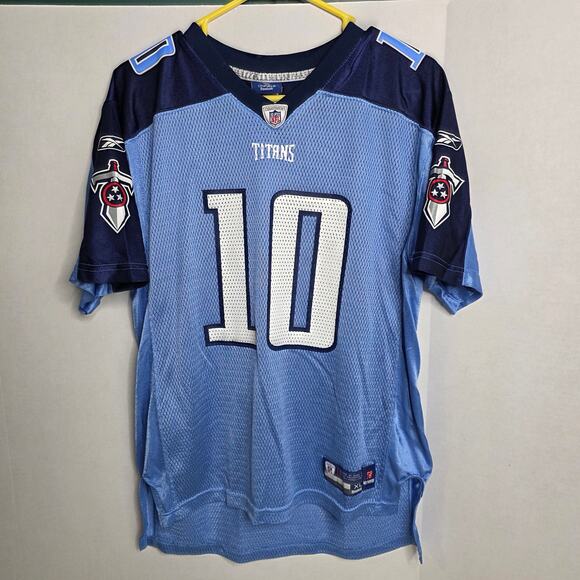 Vintage Tennessee Titans Jake Locker #10 Reebok Jersey XL Blue VTG NFL - Picture 1 of 7